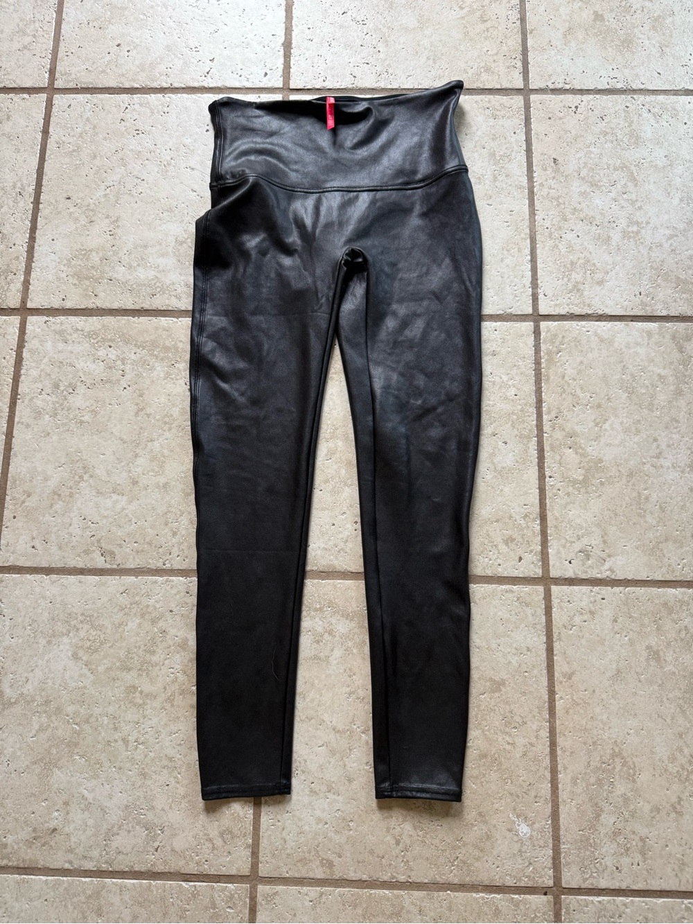 Black Faux Leather High-Waist Leggings SPANX